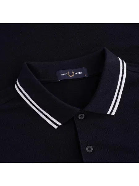Fred Perry Koszulka Polo Z Piki blau białe
