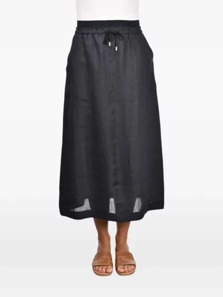 Șnur de strângere fustă midi Gran Sasso până la genunchi albastru