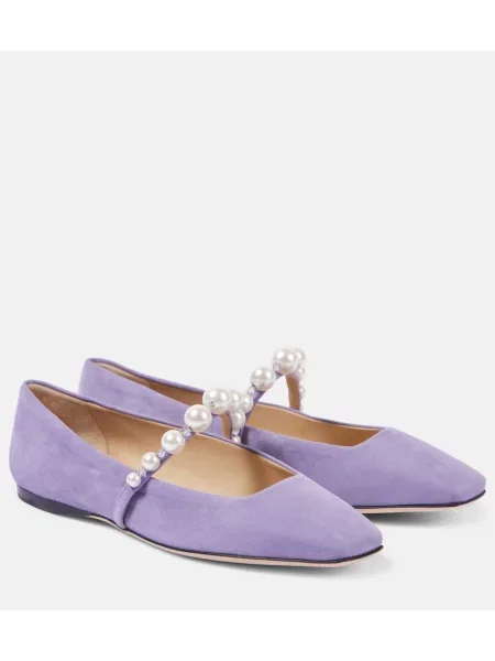 Balerini Jimmy Choo din piele de căprioară violet