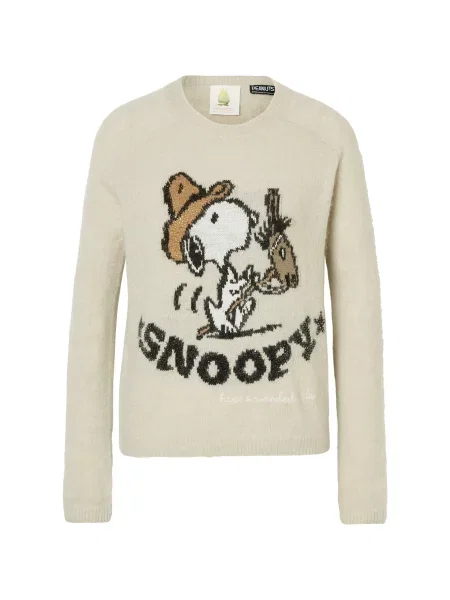 PRINCESS GOES HOLLYWOOD Pulover Snoopy Western Intari gri / negru alb