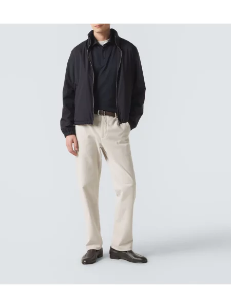 Tricou polo Agnona de mătase albastru