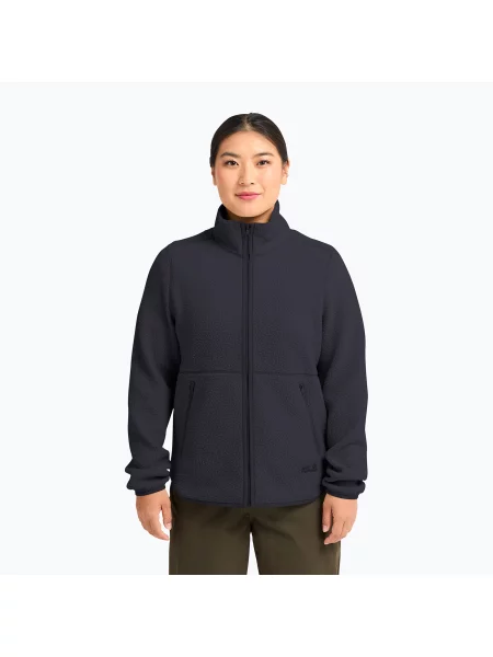Bluză fleece pentru femei Jack Wolfskin Lite Curl Full Zip dark navy marină