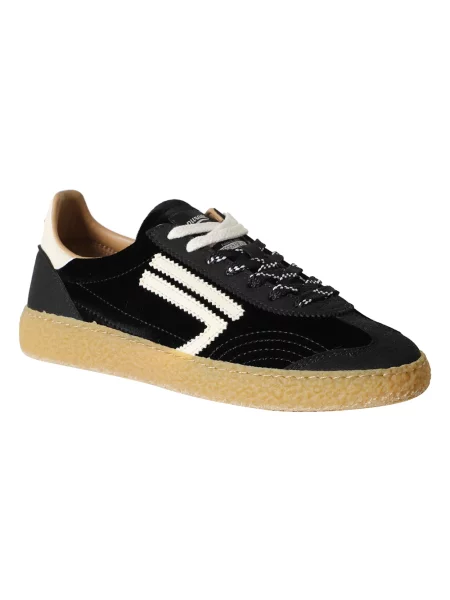 Sneakersy Puraai sznurowane zamszowe czarne