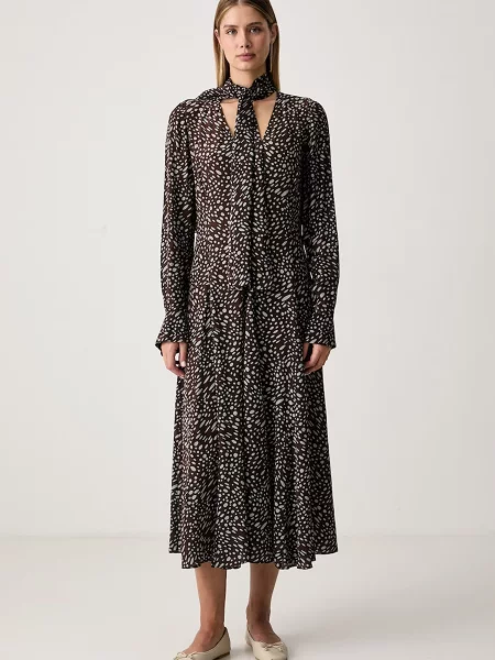 Trussardi rochie evazată din vâscoză maro