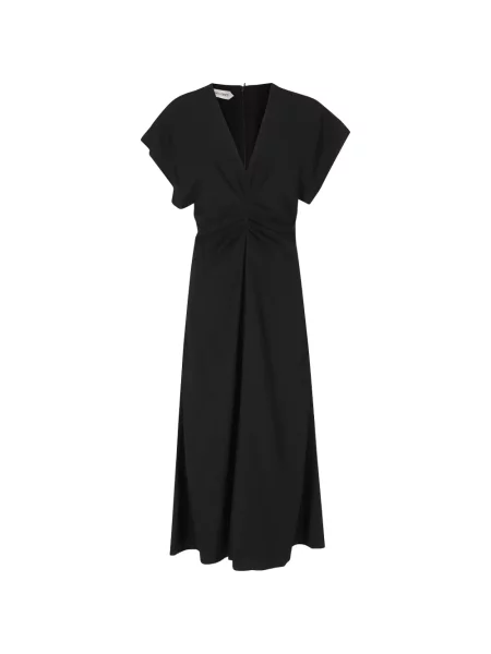 Rochie midi Alberta Ferretti cu decolteu în V negru