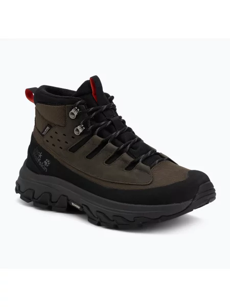 Încălțăminte de drumeție pentru bărbați Jack Wolfskin Apex Hike Texapore Mid obsidian moss