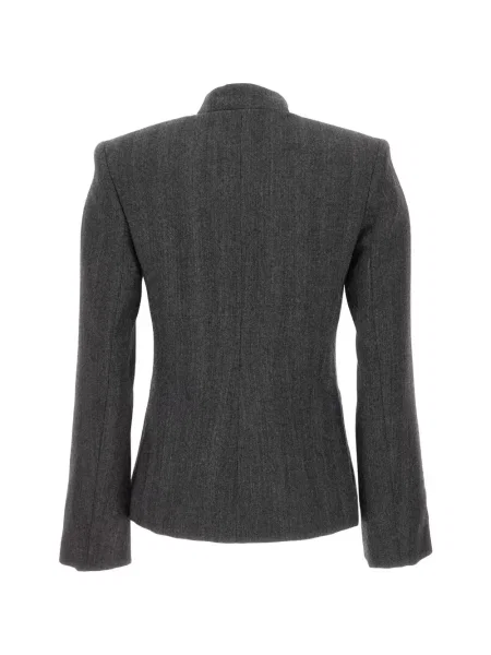 Geacă Coperni asimetrică cu model herringbone gri