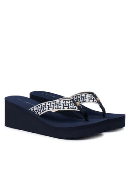 Žabky Tommy Hilfiger Wedge Summer Sandal Mono Tmavomodrá