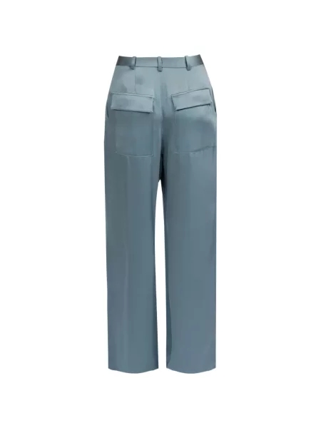 Pantaloni Lapointe din satin albastru