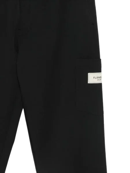 Pantaloni cargo Flâneur cu autograf negru