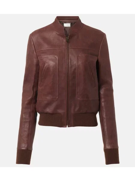 Geanta de piele The Row maro