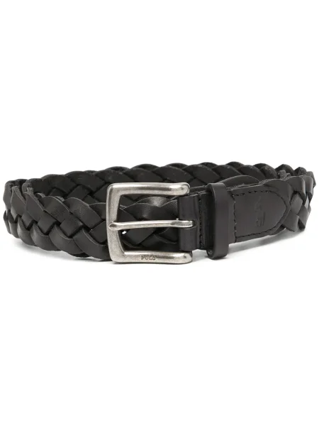 Curea Polo Ralph Lauren din piele țesută negru