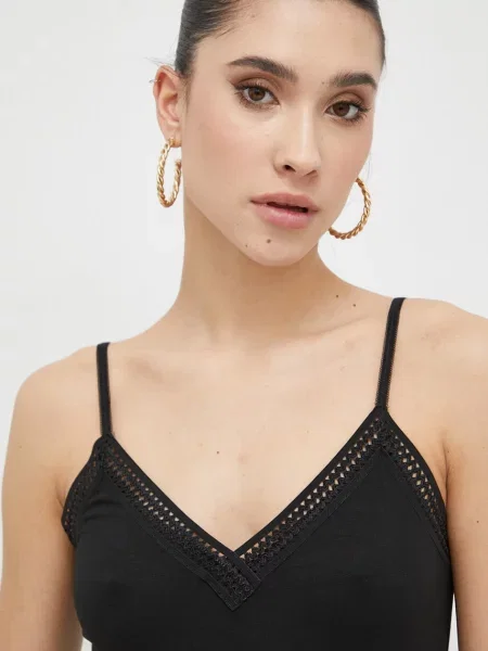 Top Morgan fără bretele negru