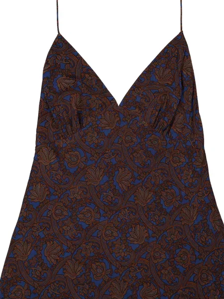 Rochie maxi Matteau de mătase albastru