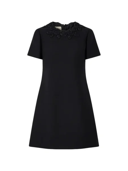 Rochie mini Valentino Garavani cu model floral de costum negru