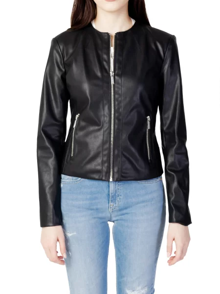 Kurtka skórzana Armani Exchange biker czarna