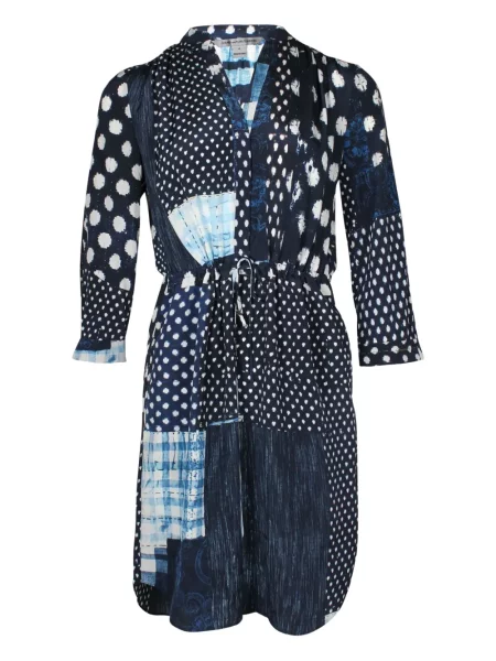 Sukienka mini Dvf Diane Von Furstenberg w grochy garniturowa niebieska