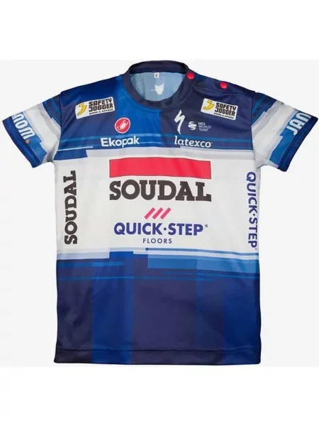 Koszulka z krótkim rękawem Soudal Quick-Step Baby Blue White 1 biała