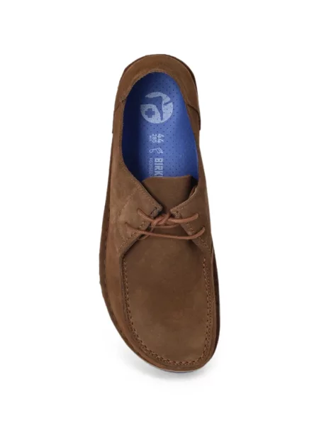 Pantofi derby Birkenstock din piele de căprioară maro