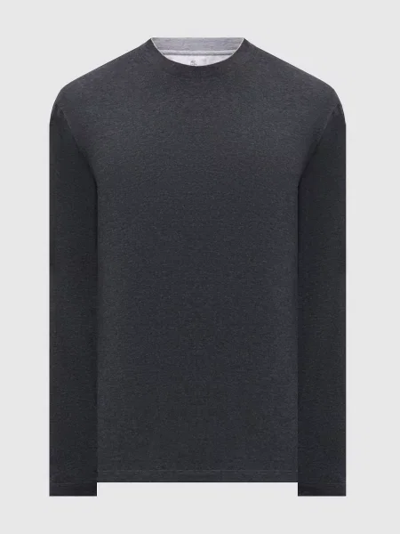 Меланжевый лонгслив Brunello Cucinelli серый