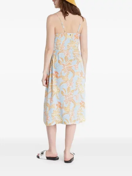 Rochie midi Roxy cu model floral cu imagine albastru