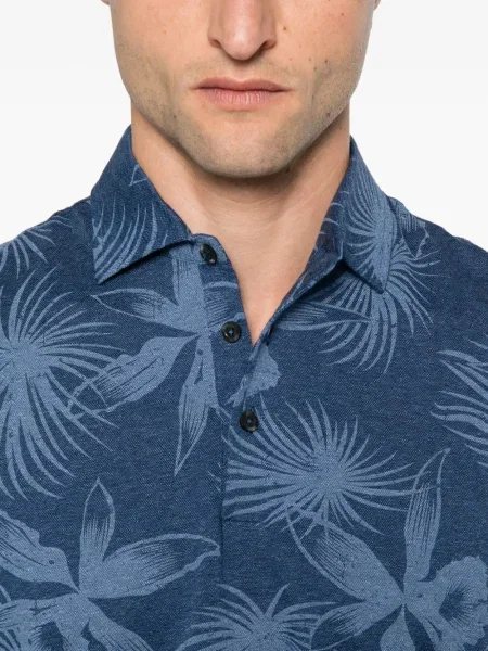 Polo Gran Sasso cu model floral cu imagine albastru