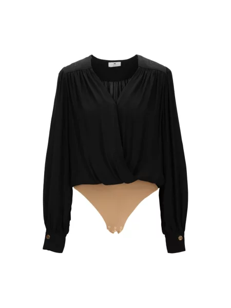 Koszula Elisabetta Franchi z dekoltem w serek czarna