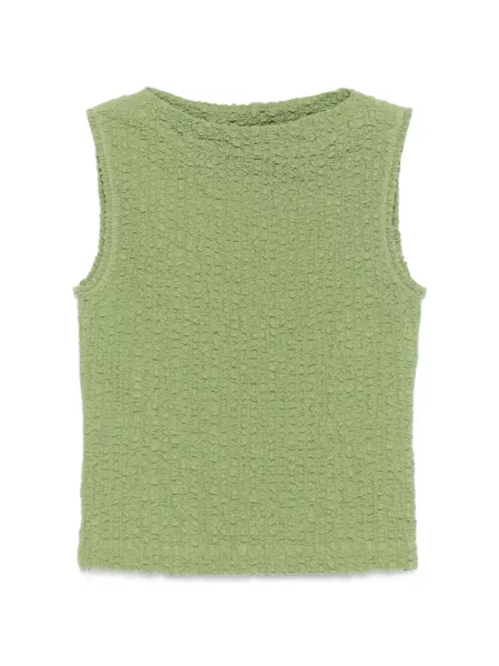 Top Nanushka fără mâneci verde