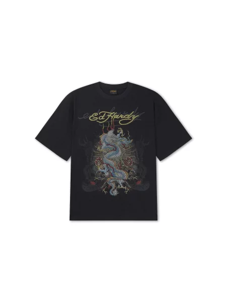 Ed Hardy Tričko When I Cared žltá čierna
