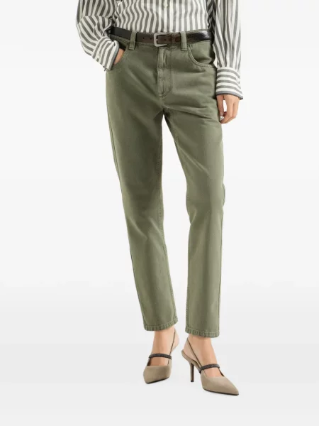 Pantaloni Brunello Cucinelli cu 5 buzunare verde