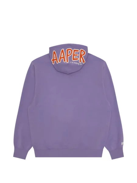 Hanorac cu glugă Aape By A Bathing Ape cu autograf violet