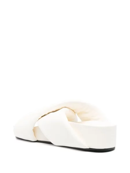 Sandale Jil Sander fără toc cu bretele alb