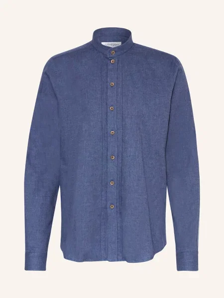 Grasegger Koszula Do Stroju Ludowego Kissing Extra Slim Fit Ze Stójką blau niebieska