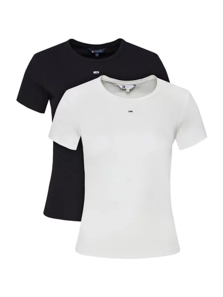 Tommy Jeans Tričko ESSENTIAL černá bílá