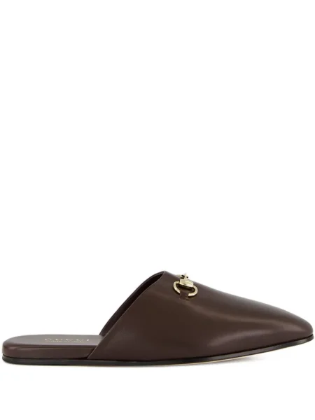 Papuci tip mules Gucci maro