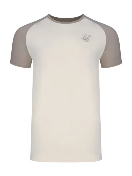 SikSilk Tricou ecru / închis bej