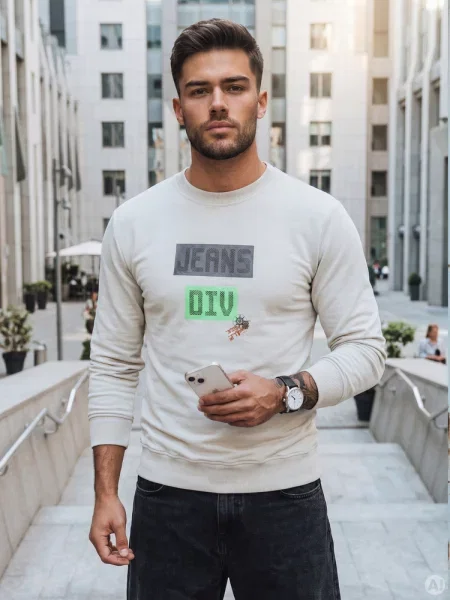 Bluza z nadrukiem Dstreet beżowa