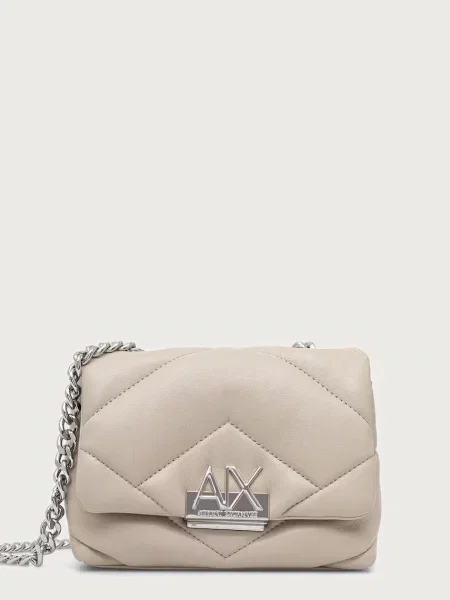 Armani Exchange geantă crossbody pentru femei cu imitație de piele bej