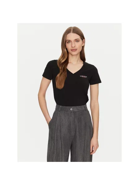 Guess Jeans Majica Črna Slim Fit bela