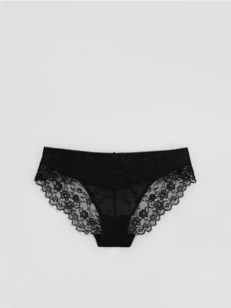 Reserved Chiloți bikini din dantelă negru