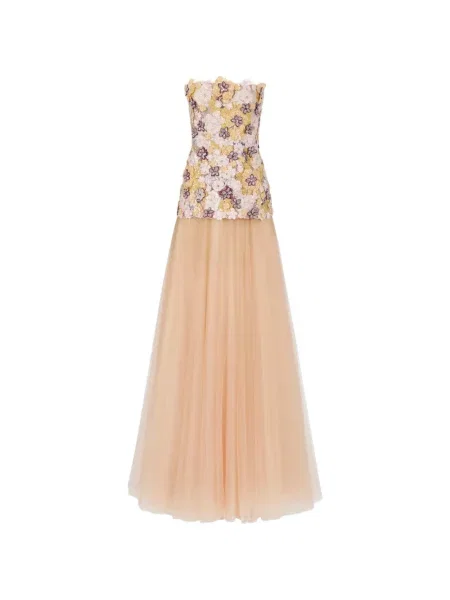 Odgovarati maksi haljina Costarellos s cvjetnim printom bez bretela