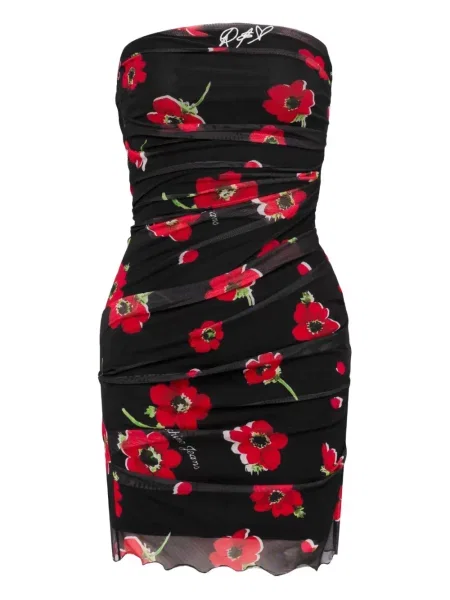 Mała sukienka jeansowa Moschino Jeans bez ramiączek garniturowa czarna