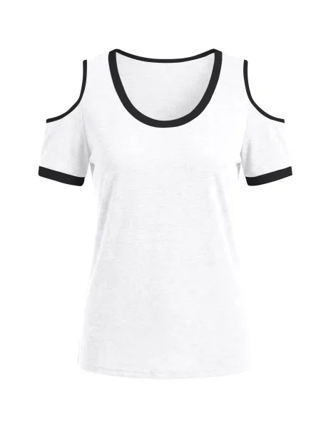 Imily Bela Tricou negru / amestacat alb