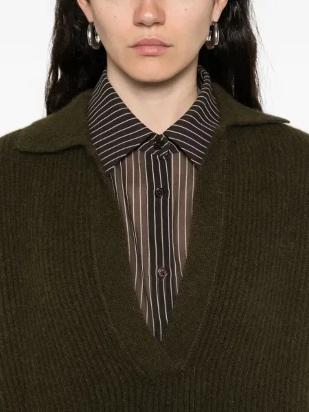 Pulover Uma Wang cu decolteu în V verde