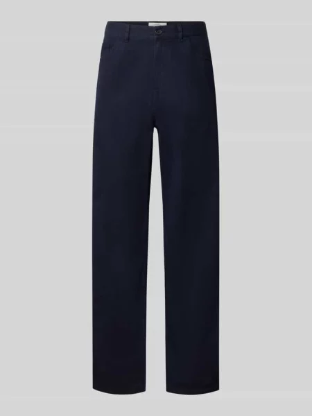 Spodnie garniturowe z kantami model Como Solid Slack Pants' Les Deux niebieskie