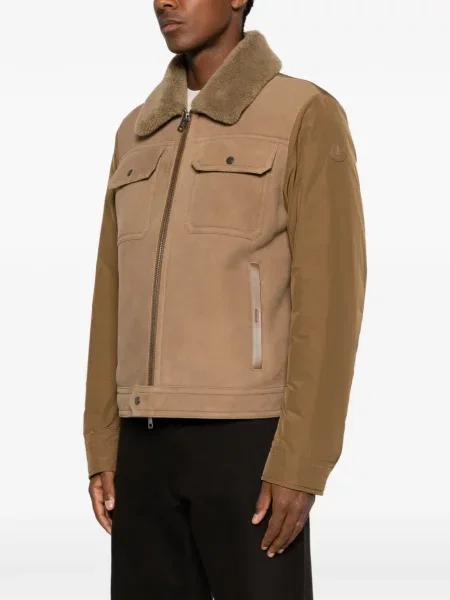 Gulerat geacă Moncler din piele de oaie