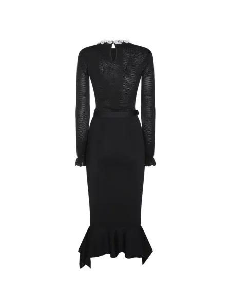 Rochie midi Self-portrait cu volane negru