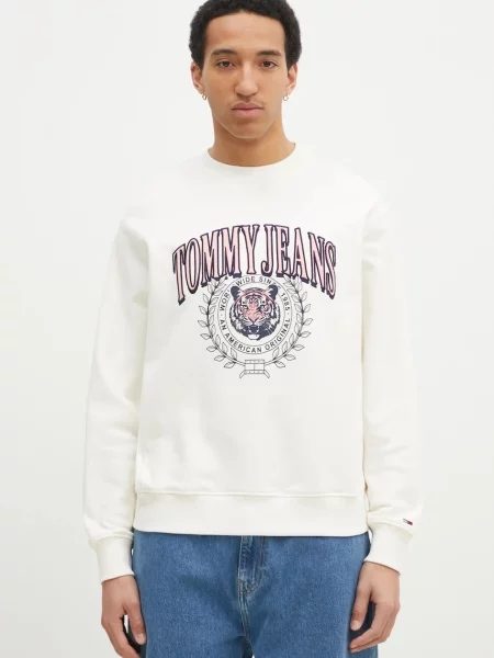 Tommy Jeans bluza z aplikacją beżowy
