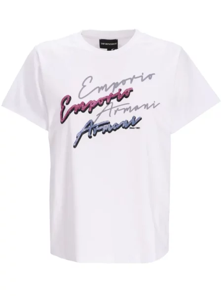Tricou Emporio Armani cu imagine alb