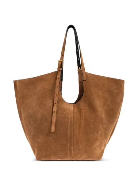 Geantă shopper Allsaints cu cataramă maro